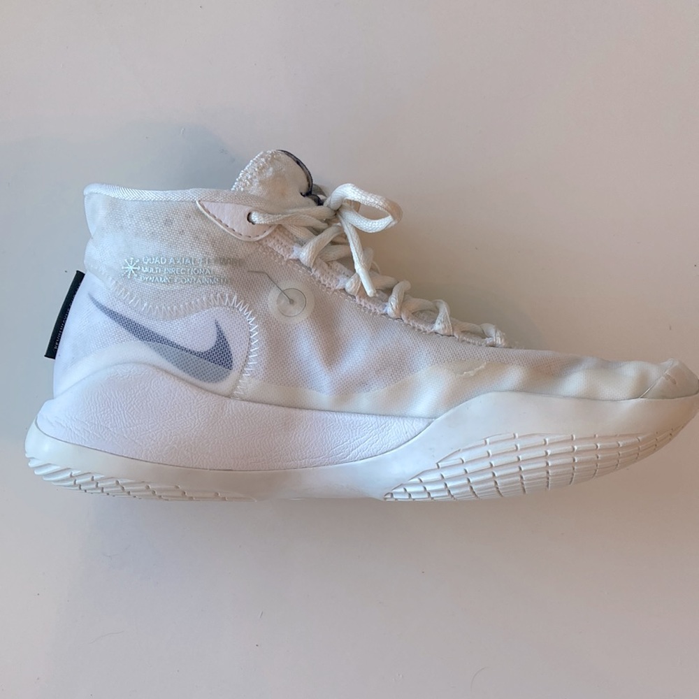 KevinDurant, basketball shoes, white with blue swoosh, size 5.5